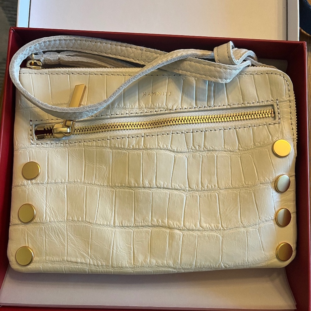 NWT Hammitt Calla Lily Small Crocco Crossbody Clutch